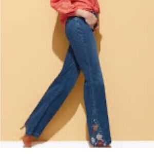 Chico’s Trouser Jeans With Floral Inset